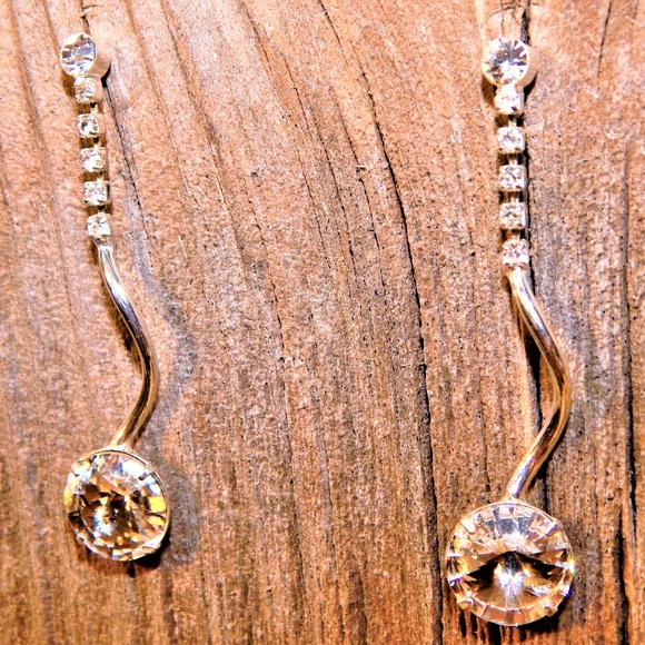 BeDazzled Drop Rhinestone Earrings - Picture 1 of 8